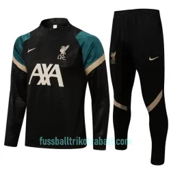 Liverpool Sweatshirts Anzüge Kinder 2022/23 Viertelreißverschluss Schwarze