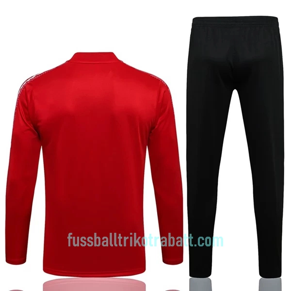 Manchester United Champions League Sweatshirts Anzüge Kinder 2022/23 Viertelreißverschluss Rot-Weiß