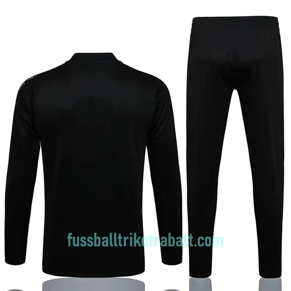 Manchester United Champions League Sweatshirts Anzüge Kinder 2022/23 Viertelreißverschluss Schwarz-Weiß