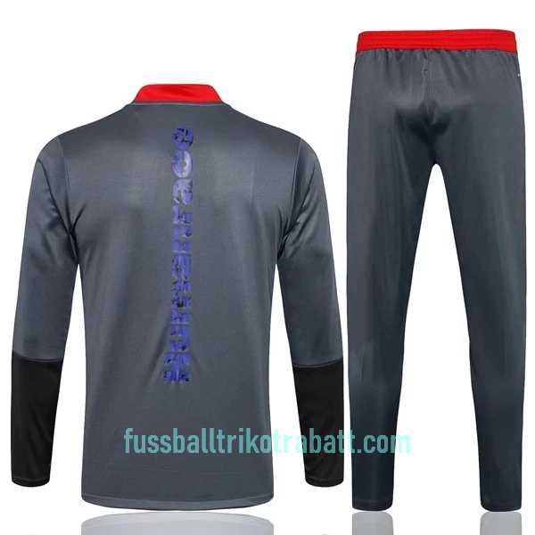 Manchester United Sweatshirts Anzüge Kinder 2022/23 Viertelreißverschluss Dunkelgraue