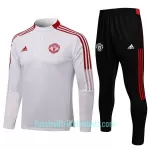Manchester United Sweatshirts Anzüge Kinder 2022/23 Viertelreißverschluss Weiße