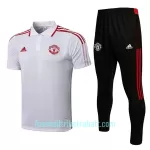 Manchester United Trainingspolo 2022/23 Weiß-Rot-Weiß
