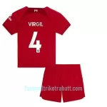Günstige Liverpool Virgil 4 Kindertrikot Heim 2022/23 Kurzarm
