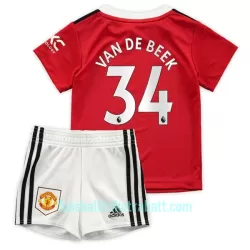 Günstige Manchester United Van De Beek 34 Kindertrikot Heim 2022/23 Kurzarm