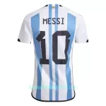Günstige Argentinien Messi 10 Herrentrikot Heim WM 2022 Kurzarm