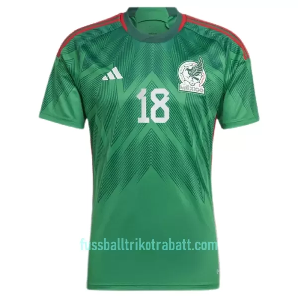 Günstige Mexiko A.GUARDADO 18 Herrentrikot Heim WM 2022 Kurzarm