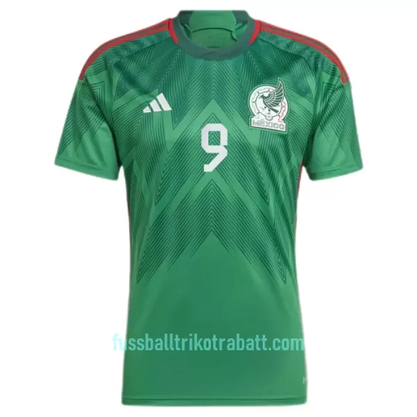 Günstige Mexiko Raul 9 Herrentrikot Heim WM 2022 Kurzarm