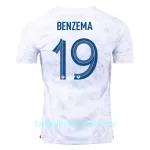 Günstige Frankreich Benzema 19 Herrentrikot Auswärts WM 2022 Kurzarm