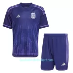Günstige Argentinien Kindertrikot Auswärts WM 2022 Kurzarm