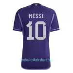 Günstige Messi 10 Argentinien Herrentrikot Auswärts WM 2022 Kurzarm