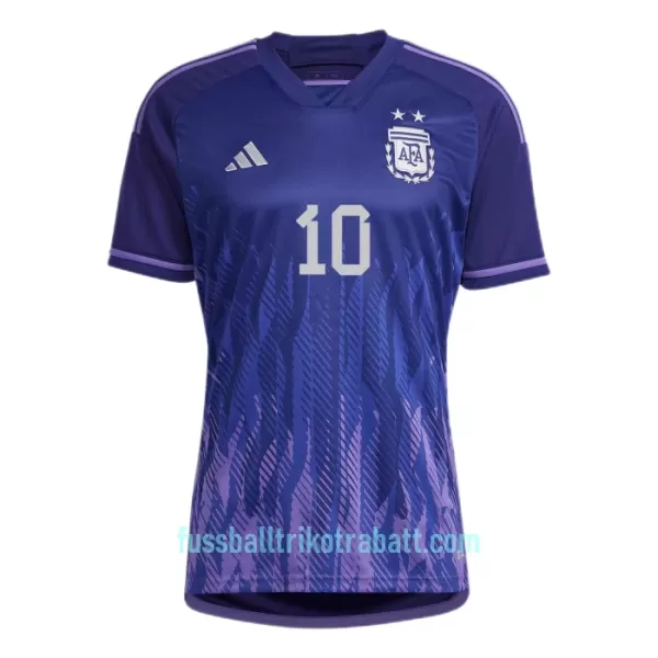 Günstige Messi 10 Argentinien Herrentrikot Auswärts WM 2022 Kurzarm