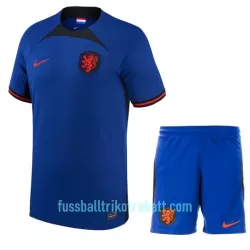 Günstige Niederlande Kindertrikot Auswärts WM 2022 Kurzarm Günstige Niederlande Kindertrikot Auswärts WM 2022 Kurzarm