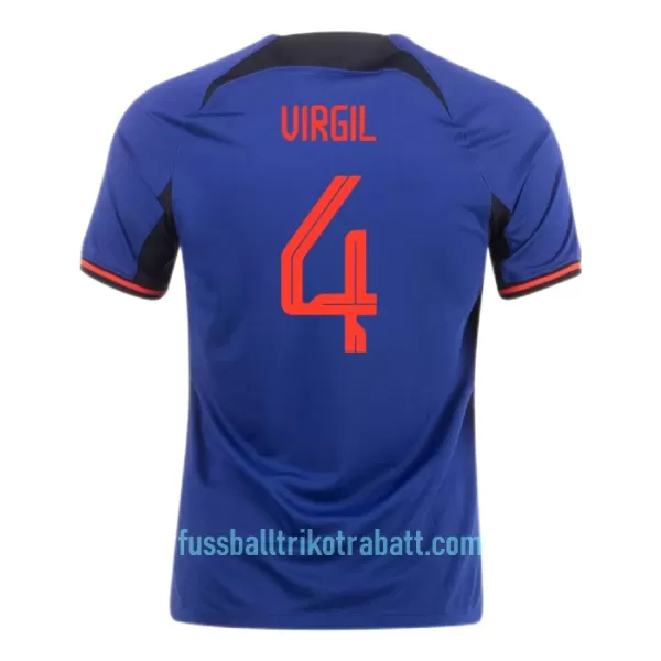 Günstige VIRGIL 4 Niederlande Herrentrikot Auswärts WM 2022 Kurzarm