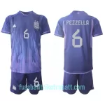 Günstige Argentinien German Pezzella 6 Kindertrikot Auswärts WM 2022 Kurzarm