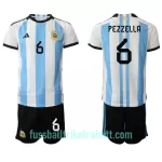 Günstige Argentinien German Pezzella 6 Kindertrikot Heim WM 2022 Kurzarm