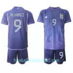 Günstige Argentinien Julian Alvarez 9 Kindertrikot Auswärts WM 2022 Kurzarm