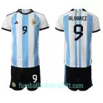 Günstige Argentinien Julian Alvarez 9 Kindertrikot Heim WM 2022 Kurzarm