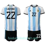 Günstige Argentinien Lautaro Martinez 22 Kindertrikot Heim WM 2022 Kurzarm