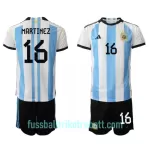 Günstige Argentinien Lisandro Martinez 16 Kindertrikot Heim WM 2022 Kurzarm