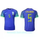 Günstige Brasilien Casemiro 5 Herrentrikot Auswärts WM 2022 Kurzarm