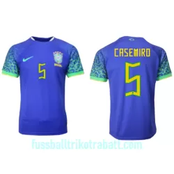 Günstige Brasilien Casemiro 5 Herrentrikot Auswärts WM 2022 Kurzarm Günstige Brasilien Casemiro 5 Herrentrikot Auswärts WM 2022 Kurzarm