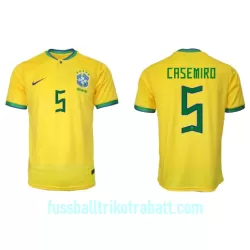 Günstige Brasilien Casemiro 5 Herrentrikot Heim WM 2022 Kurzarm Günstige Brasilien Casemiro 5 Herrentrikot Heim WM 2022 Kurzarm