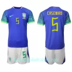 Günstige Brasilien Casemiro 5 Kindertrikot Auswärts WM 2022 Kurzarm
