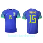 Günstige Brasilien Fabinho 15 Herrentrikot Auswärts WM 2022 Kurzarm