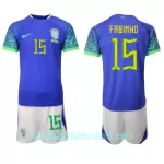 Günstige Brasilien Fabinho 15 Kindertrikot Auswärts WM 2022 Kurzarm