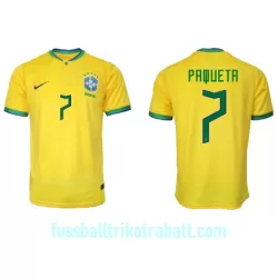 Günstige Brasilien Lucas Paqueta 7 Herrentrikot Heim WM 2022 Kurzarm Günstige Brasilien Lucas Paqueta 7 Herrentrikot Heim WM 2022 Kurzarm