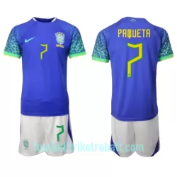 Günstige Brasilien Lucas Paqueta 7 Kindertrikot Auswärts WM 2022 Kurzarm Günstige Brasilien Lucas Paqueta 7 Kindertrikot Auswärts WM 2022 Kurzarm