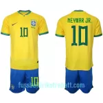 Günstige Brasilien Neymar Jr 10 Kindertrikot Heim WM 2022 Kurzarm