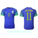 Günstige Brasilien Philippe Coutinho 11 Herrentrikot Auswärts WM 2022 Kurzarm