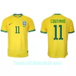 Günstige Brasilien Philippe Coutinho 11 Herrentrikot Heim WM 2022 Kurzarm