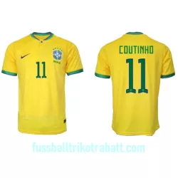 Günstige Brasilien Philippe Coutinho 11 Herrentrikot Heim WM 2022 Kurzarm Günstige Brasilien Philippe Coutinho 11 Herrentrikot Heim WM 2022 Kurzarm