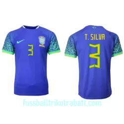 Günstige Brasilien Thiago Silva 3 Herrentrikot Auswärts WM 2022 Kurzarm Günstige Brasilien Thiago Silva 3 Herrentrikot Auswärts WM 2022 Kurzarm