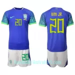 Günstige Brasilien Vini JR 20 Kindertrikot Auswärts WM 2022 Kurzarm