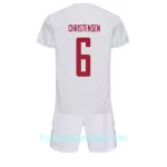Günstige Dänemark Andreas Christensen 6 Kindertrikot Auswärts WM 2022 Kurzarm