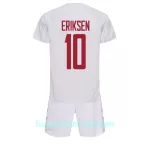 Günstige Dänemark Christian Eriksen 10 Kindertrikot Auswärts WM 2022 Kurzarm