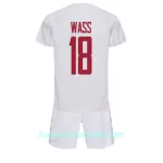 Günstige Dänemark Daniel Wass 18 Kindertrikot Auswärts WM 2022 Kurzarm