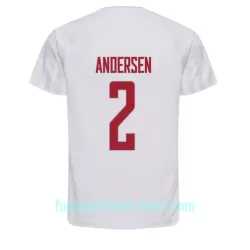 Günstige Dänemark Joachim Andersen 2 Herrentrikot Auswärts WM 2022 Kurzarm