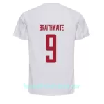 Günstige Dänemark Martin Braithwaite 9 Herrentrikot Auswärts WM 2022 Kurzarm
