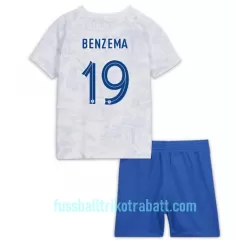 Günstige Frankreich Karim Benzema 19 Kindertrikot Auswärts WM 2022 Kurzarm Günstige Frankreich Karim Benzema 19 Kindertrikot Auswärts WM 2022 Kurzarm