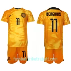 Günstige Niederlande Steven Berghuis 11 Kindertrikot Heim WM 2022 Kurzarm Günstige Niederlande Steven Berghuis 11 Kindertrikot Heim WM 2022 Kurzarm