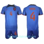 Günstige Niederlande Virgil van Dijk 4 Kindertrikot Auswärts WM 2022 Kurzarm