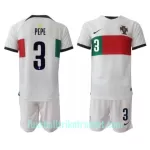 Günstige Portugal Pepe 3 Kindertrikot Auswärts WM 2022 Kurzarm