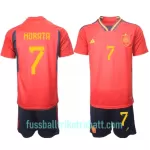 Günstige Spanien Alvaro Morata 7 Kindertrikot Heim WM 2022 Kurzarm