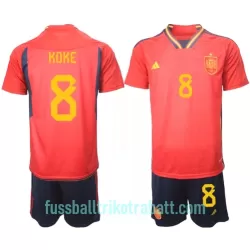 Günstige Spanien Koke 8 Kindertrikot Heim WM 2022 Kurzarm Günstige Spanien Koke 8 Kindertrikot Heim WM 2022 Kurzarm