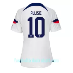 Günstige USA Christian Pulisic 10 Damentrikot Heim WM 2022 Kurzarm Günstige USA Christian Pulisic 10 Damentrikot Heim WM 2022 Kurzarm