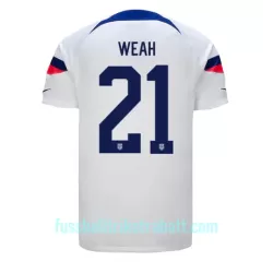 Günstige USA Timothy Weah 21 Herrentrikot Heim WM 2022 Kurzarm Günstige USA Timothy Weah 21 Herrentrikot Heim WM 2022 Kurzarm